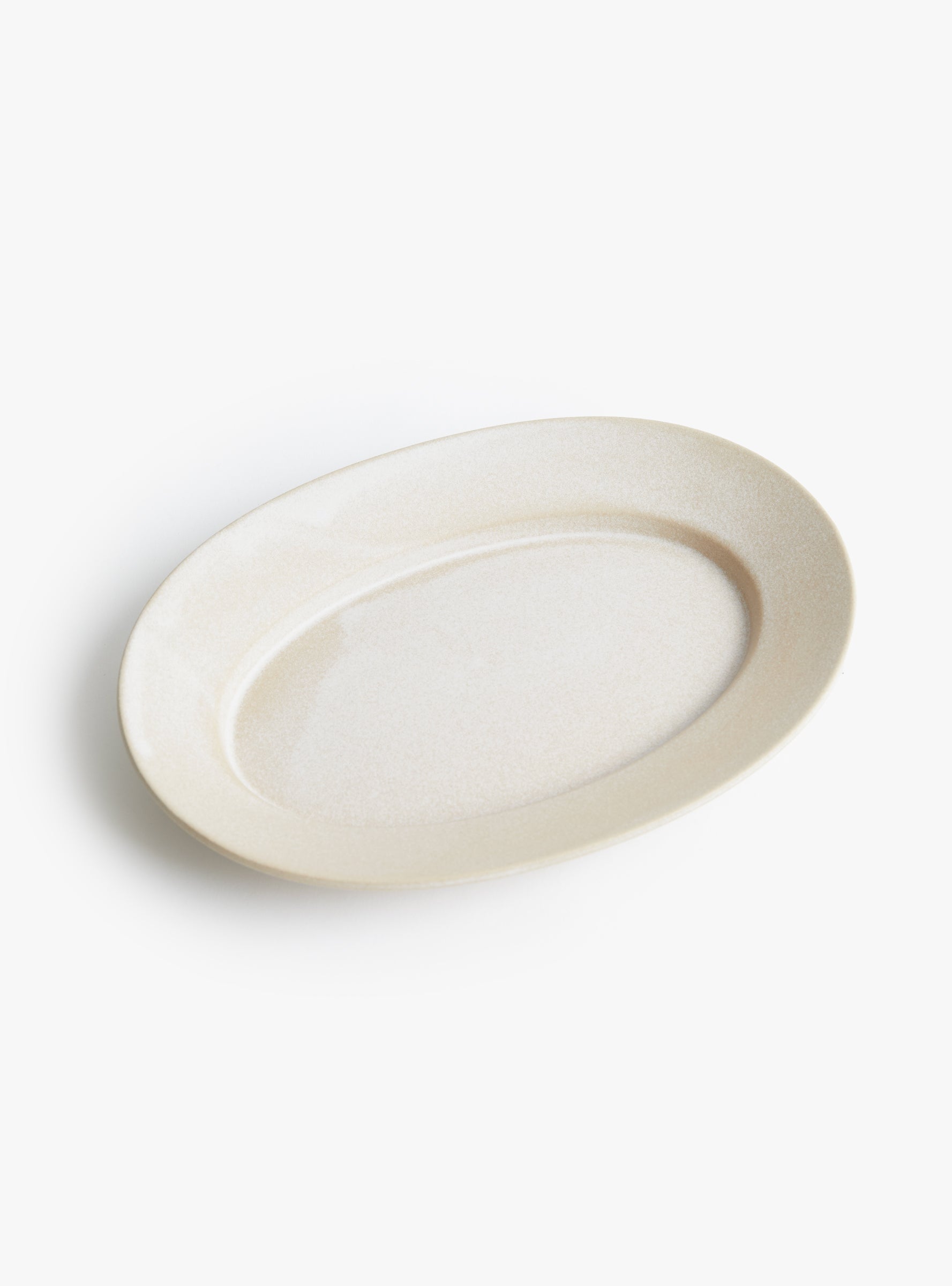 Patina Rim Oval Plate M-Stone Beige-Jiseungmin ceramics(top view) at Couverture & The Garbstore