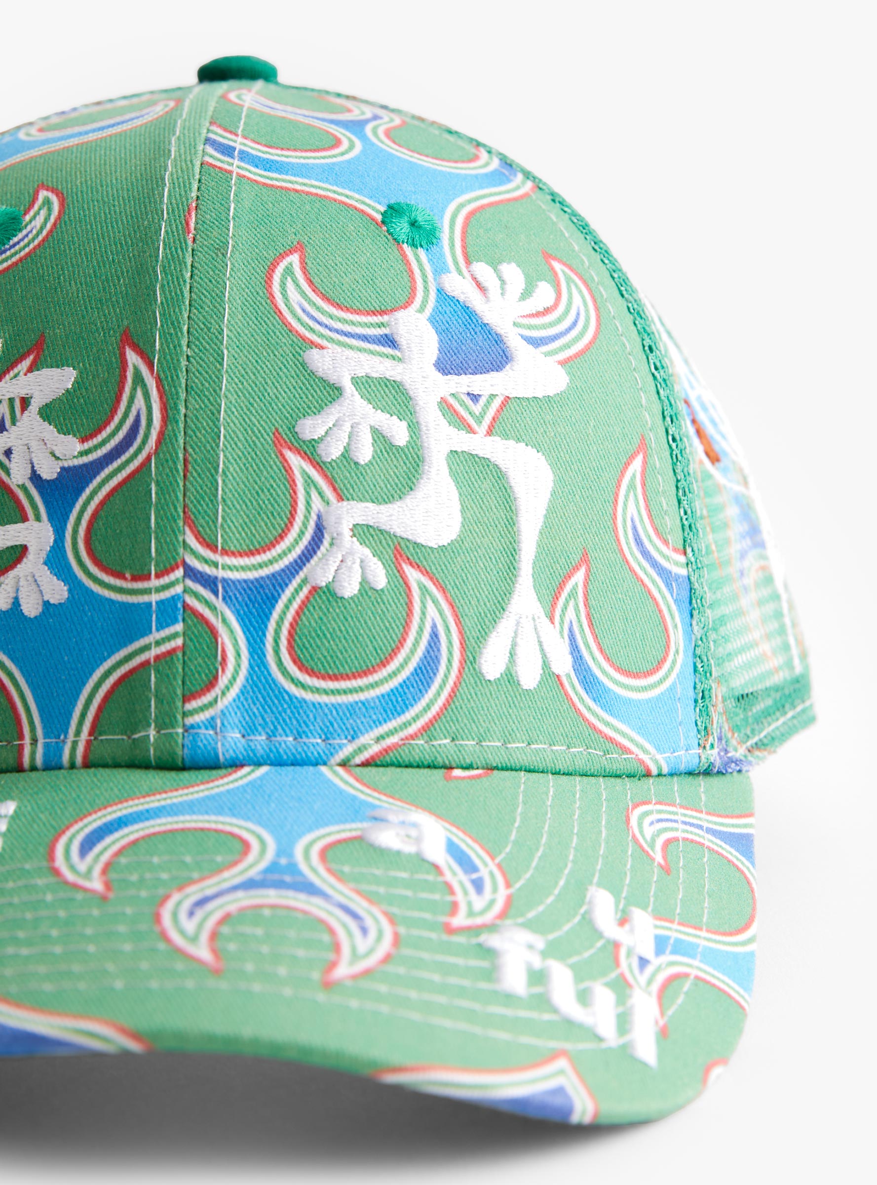 Biyu Cap Washed Blue Flame & Green-Blue Flame & Green-B.EAUTIFUL close up at Couverture & The Garbstore