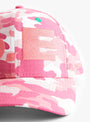 Vapor 6 Panel Cap-Highlight Camo & Pink-B.EAUTIFUL close up at Couverture & The Garbstore