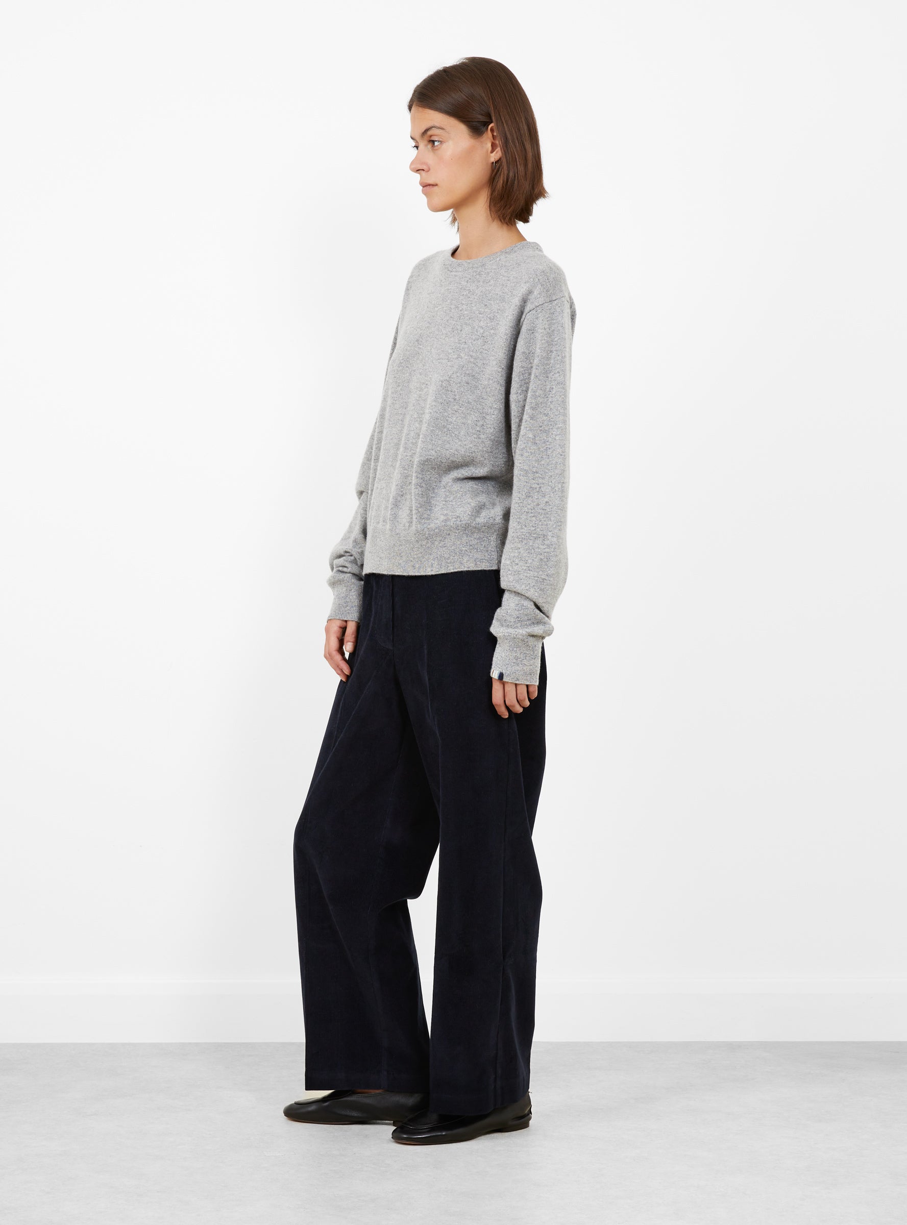 No 475 March Jumper Goat Goat Extreme Cashmere (model side) at Couverture & The Garbstore