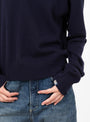 No 475 March Jumper Navy Navy Extreme Cashmere (model close up) at Couverture & The Garbstore