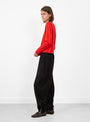 No 451 Lisa Long Sleeve T-Shirt Tomato Tomato Extreme Cashmere (model side) at Couverture & The Garbstore
