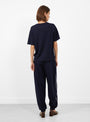 No 268 Cuba T-Shirt Navy Navy Extreme Cashmere (model back) at Couverture & The Garbstore
