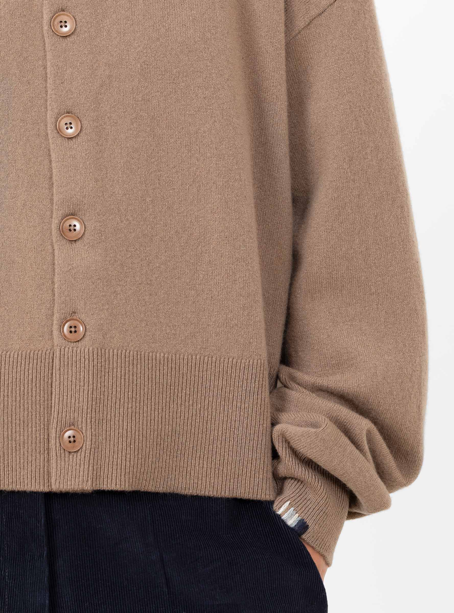 No 170 Chou Cardigan Chai Chai Extreme Cashmere (model close up) at Couverture & The Garbstore