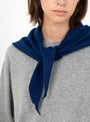 No 35 Knit Bandana Midnight Midnight Extreme Cashmere (model close up) at Couverture & The Garbstore
