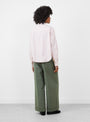 Ginger Shirt Pink and Grey Stripe Pink and Grey Stripe Bellerose (model back) at Couverture & The Garbstore
