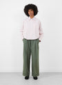 Ginger Shirt Pink and Grey Stripe Pink and Grey Stripe Bellerose (model front) at Couverture & The Garbstore