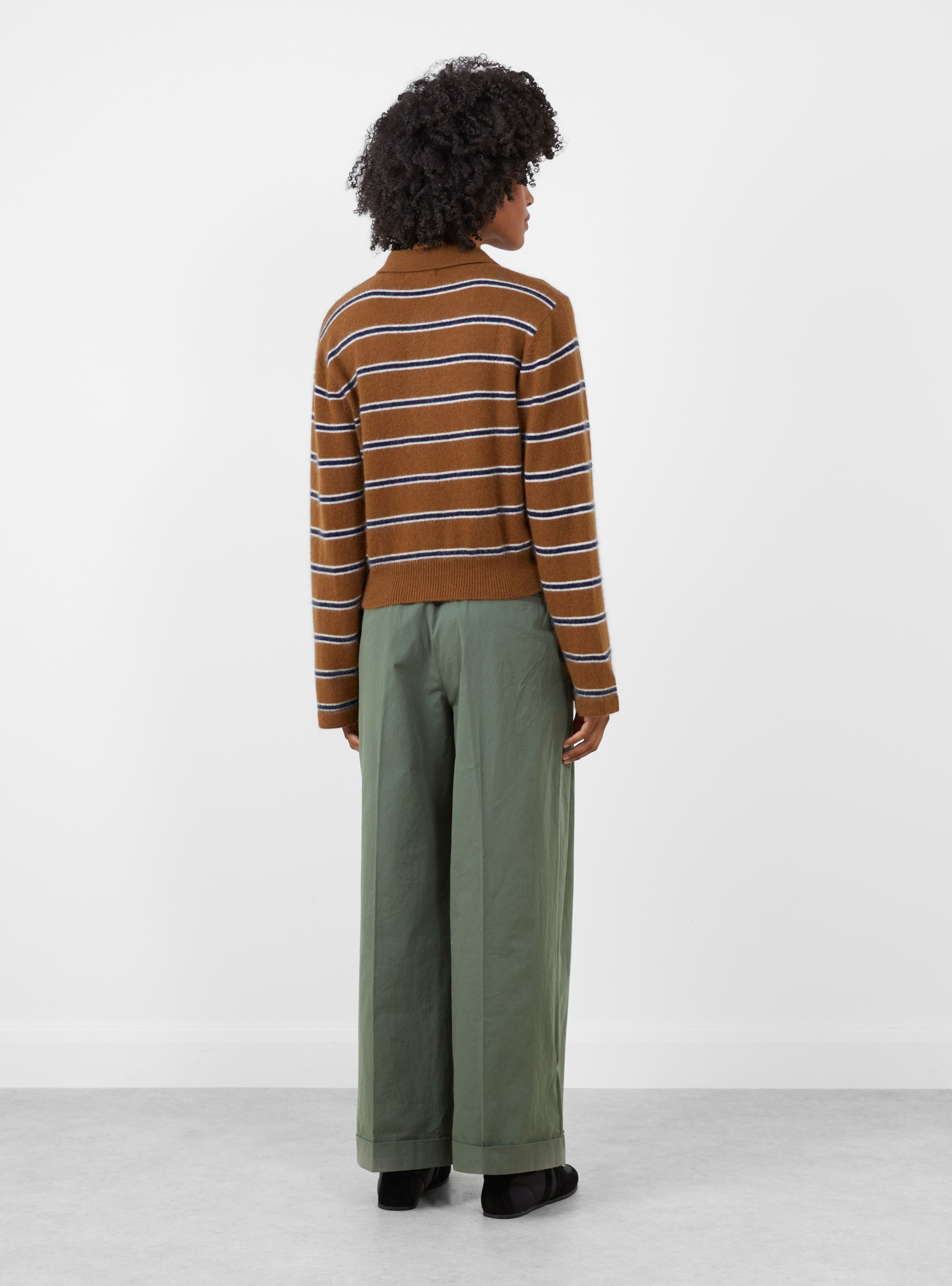 Dussyr Striped Jumper Tobacco Brown Tobacco Brown Bellerose (model back) at Couverture & The Garbstore