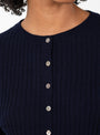 Aryro Jumper Navy Navy Bellerose (button closeup) at Couverture & The Garbstore