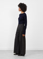 Volkert Trouser Dark Grey Stripe Dark Grey Stripe Bellerose (model side) at Couverture & The Garbstore