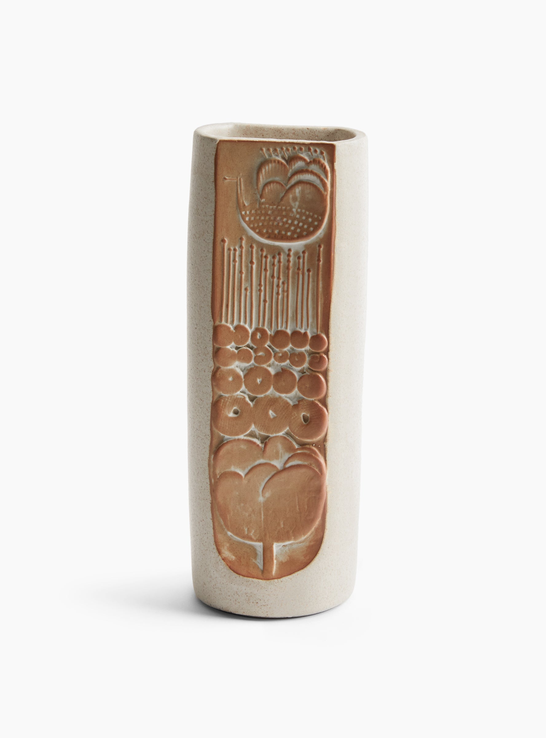Plant Relief Vase K19 Off White KASHIWA Back_view at Couverture & The Garbstore