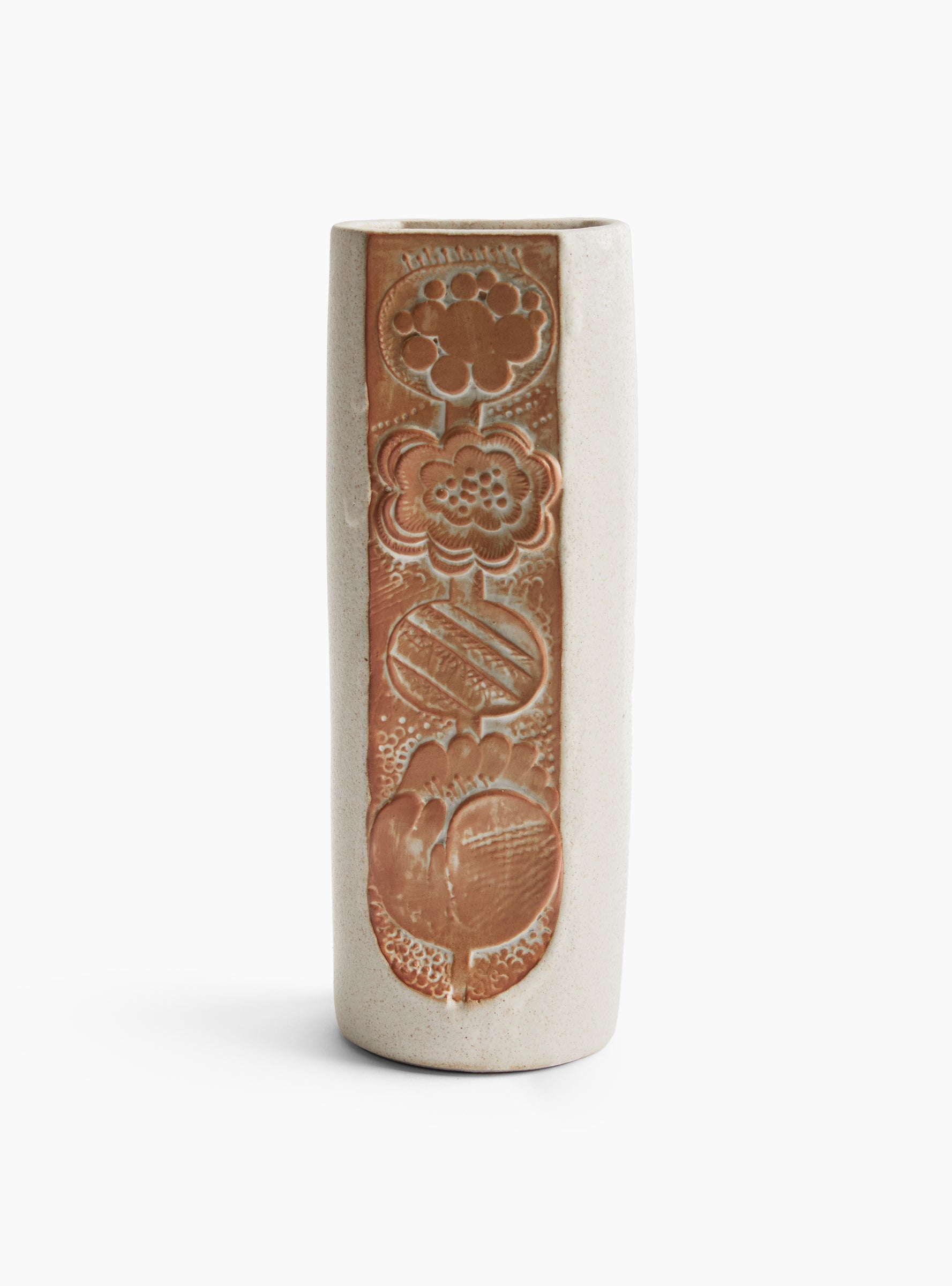 Plant Relief Vase K19 Off White KASHIWA Front_view at Couverture & The Garbstore