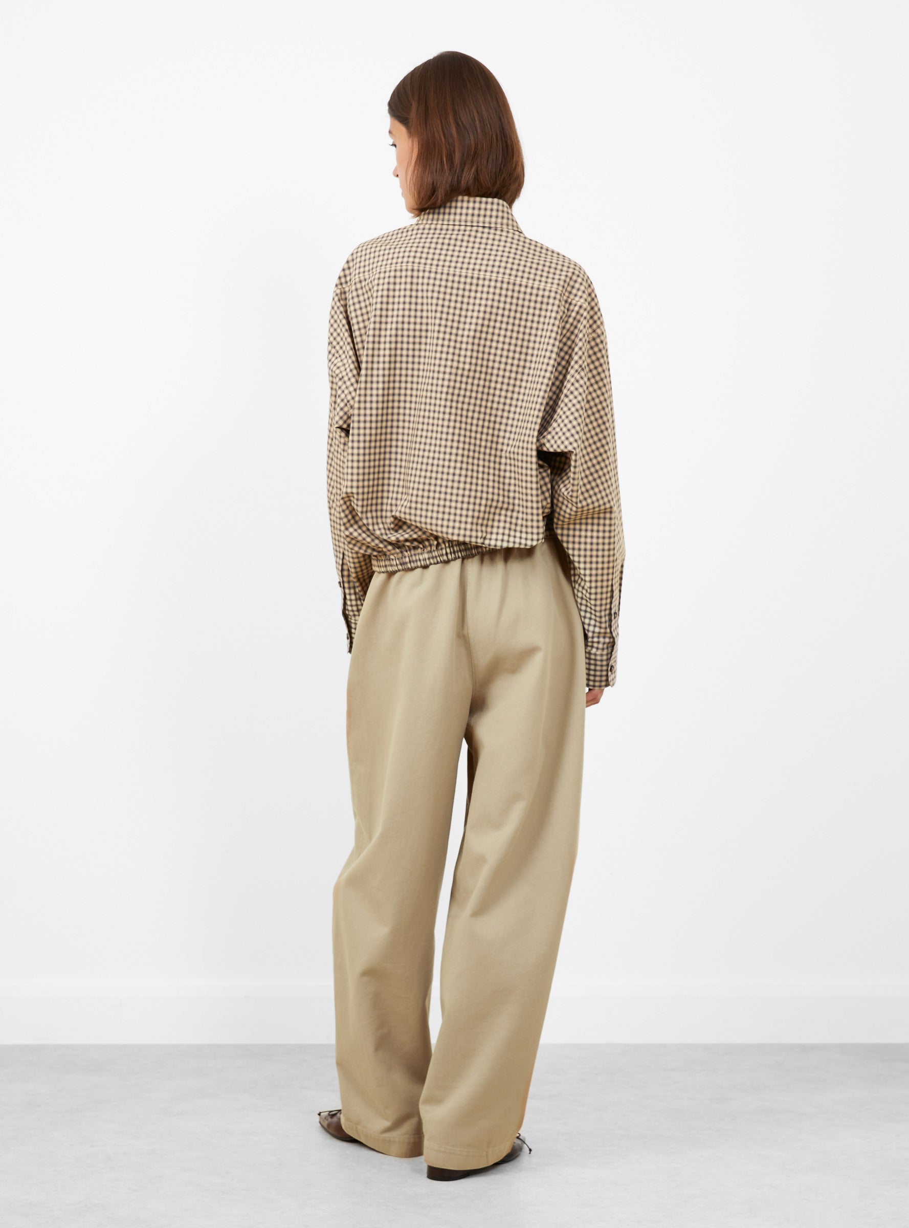 Checked Bomber Shirt Black and Orange Black and Orange CORDERA (model back) at Couverture & The Garbstore