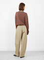Cotton Curved Pants Camel Camel CORDERA (model back) at Couverture & The Garbstore