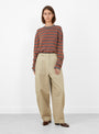 Cotton Curved Pants Camel Camel CORDERA (model front) at Couverture & The Garbstore