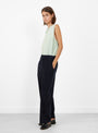 Low Rise Corduroy Pants Navy Navy CORDERA (model side) at Couverture & The Garbstore
