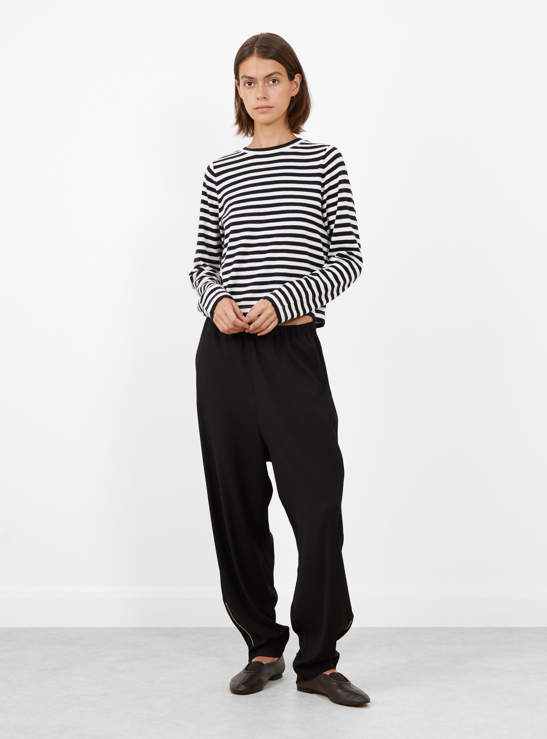 Lounge Pants Black Black CORDERA (model front) at Couverture & The Garbstore