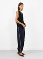 Merino Wool Button Waistcoat Black Black CORDERA (model side) at Couverture & The Garbstore