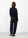 Merino Wool Sporty Cardigan Navy Navy CORDERA (model back) at Couverture & The Garbstore