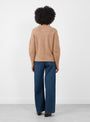 Raglan Taper Sleeve Jumper Fawn Fawn HIMALA (model back) at Couverture & The Garbstore