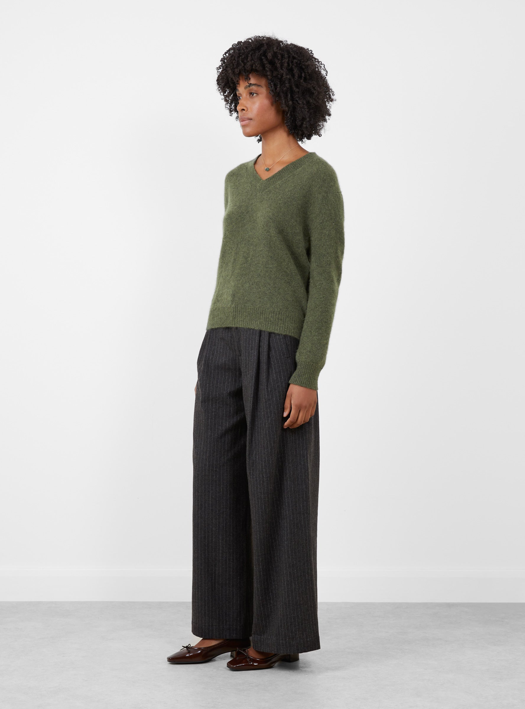 Numbus V Neck Jumper Scarab Scarab HIMALA (model side) at Couverture & The Garbstore