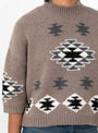 Navajo Cropped Jumper Flannel Flannel HIMALA (model close up) at Couverture & The Garbstore
