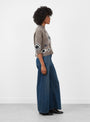Navajo Cropped Jumper Flannel Flannel HIMALA (model side) at Couverture & The Garbstore