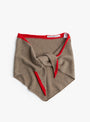 Triangle Scarf Bracken and Scarlet by Himalayan Cashmere (tied view) at Couverture & The Garbstore