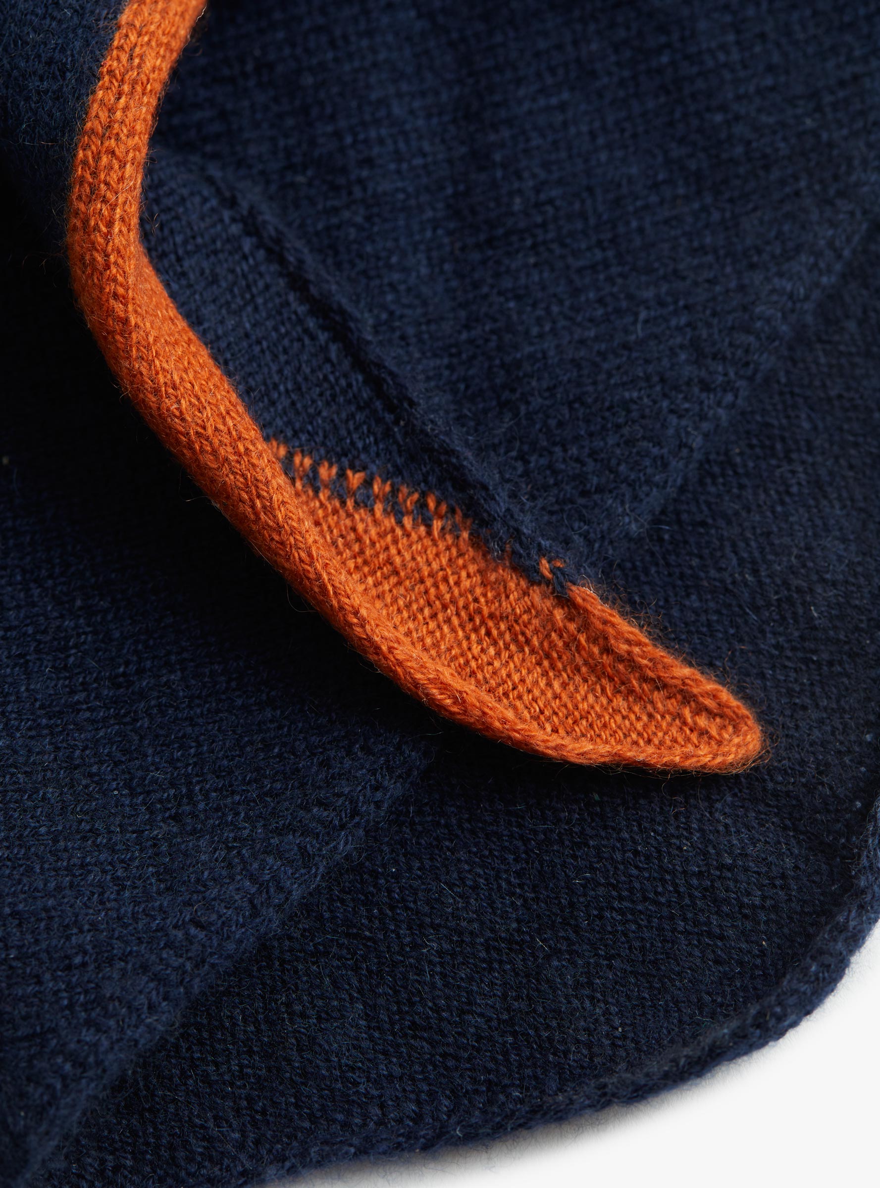 Triangle Scarf Navy and Pioneer by Himalayan Cashmere (folded) at Couverture & The Garbstore
