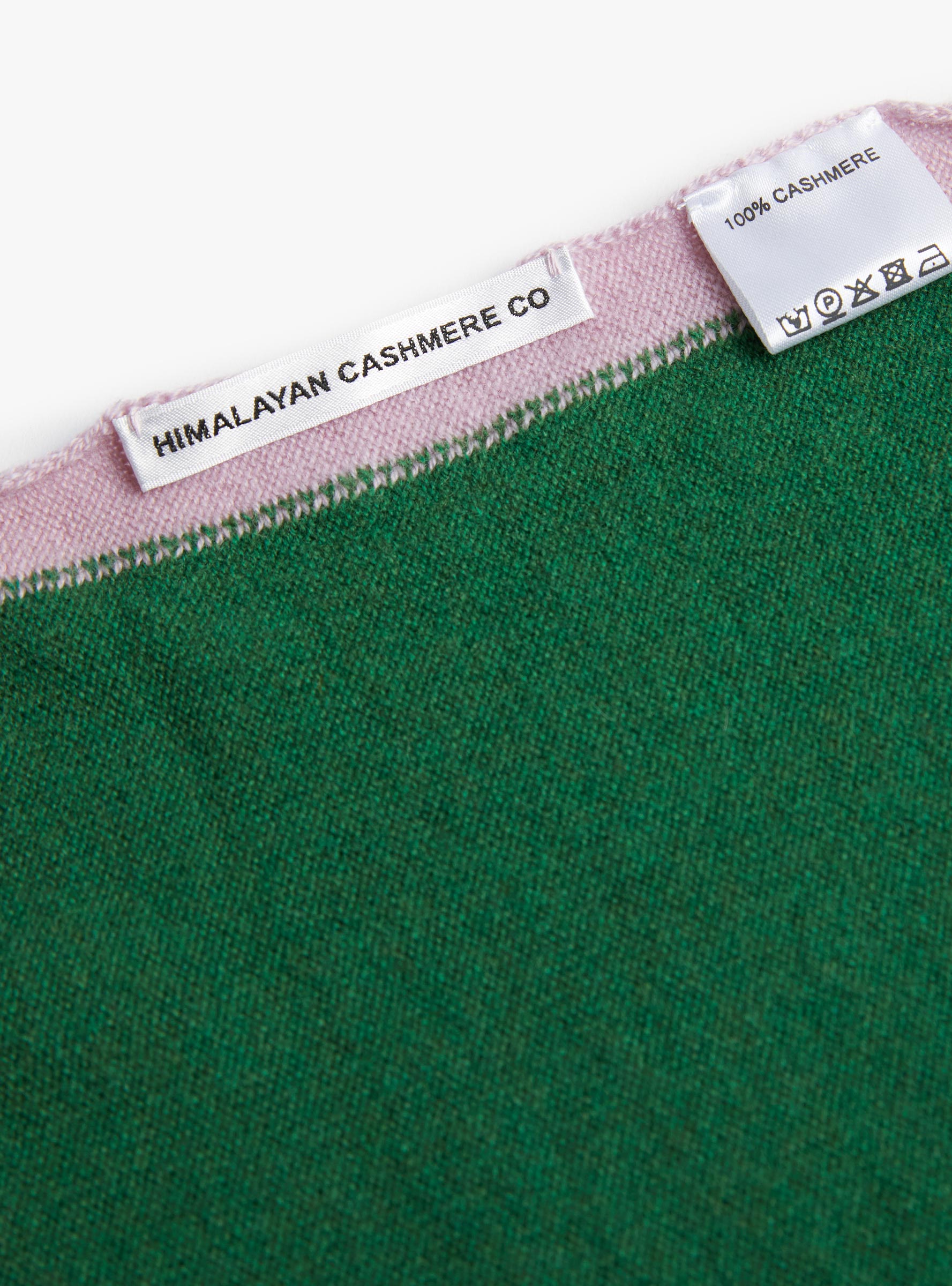 Triangle Scarf Apple and Crush by Himalayan Cashmere (stripe close up) at Couverture & The Garbstore
