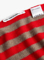 Striped Triangle Scarf Bracken and Scarlet by Himalayan Cashmere(stripe close up) at Couverture & The Garbstore
