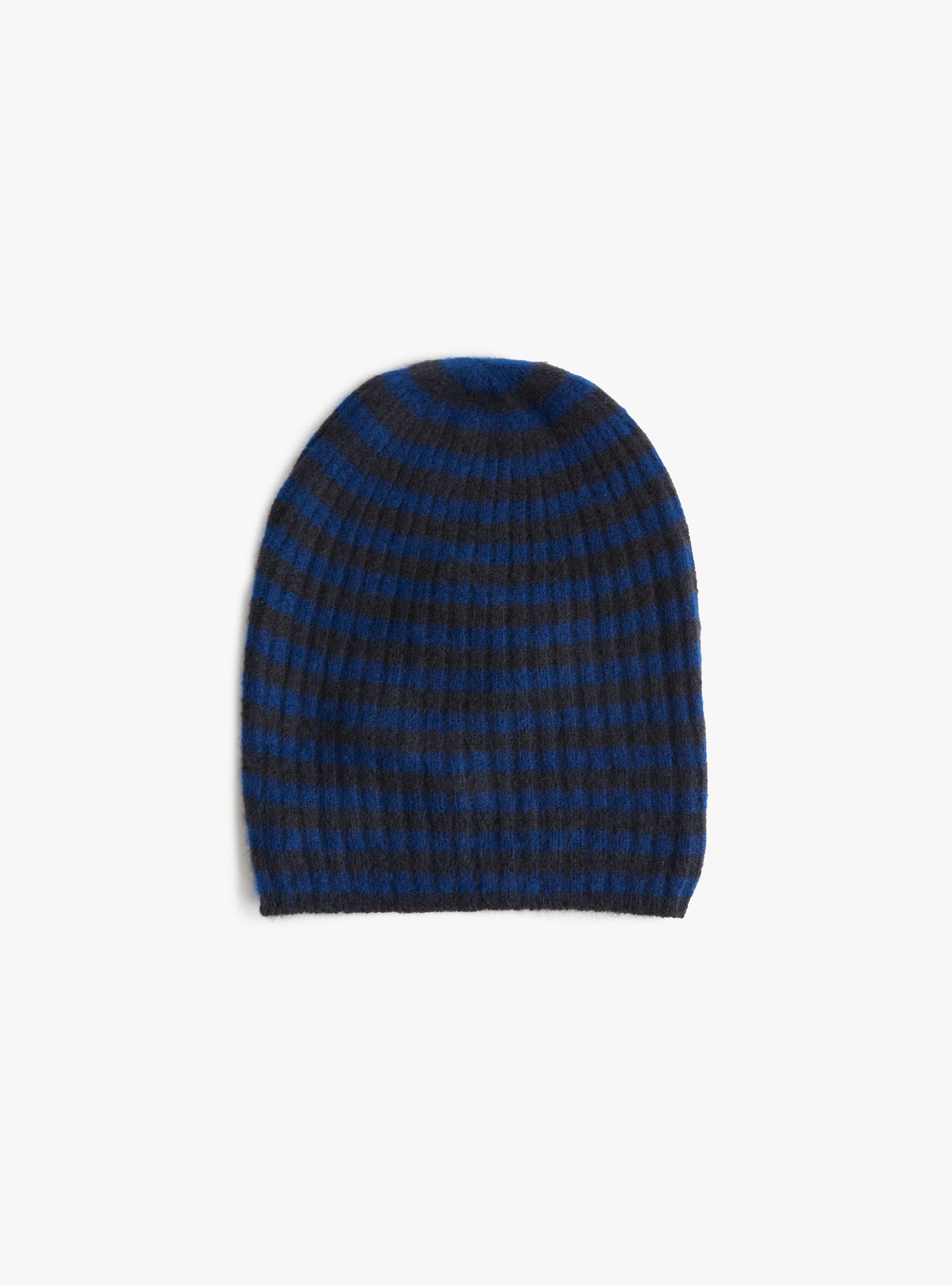 Striped Nimbus Ribbed Hat Black by Himalayan Cashmere(top view) at Couverture & The Garbstore