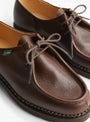 M Michael Shoe Dark Brown PARABOOT (lace close up) at Couverture & The Garbstore