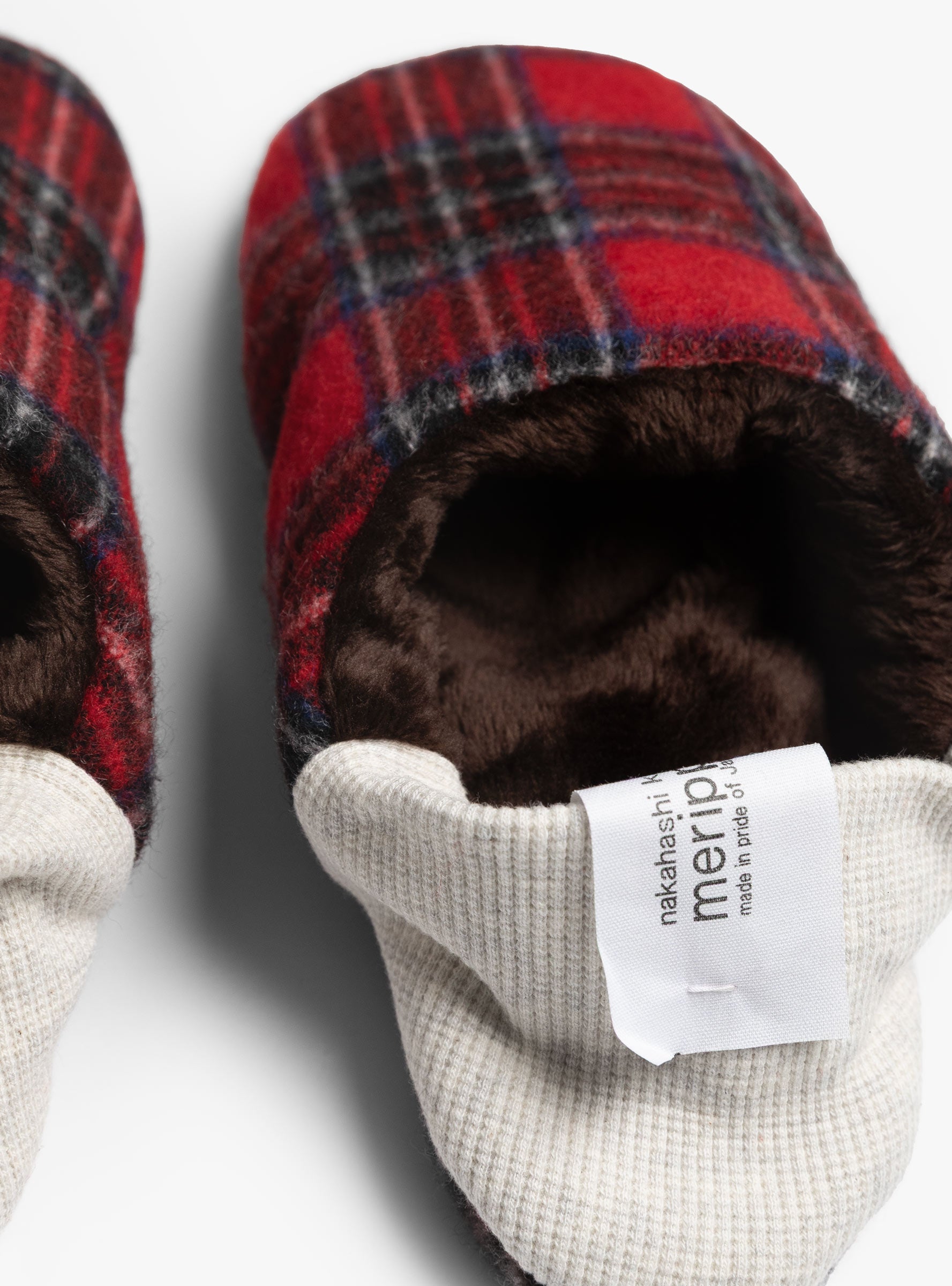 Shaggy Tartan x Micro Boa Off White Merippa (close up) at Couverture & The Garbstore