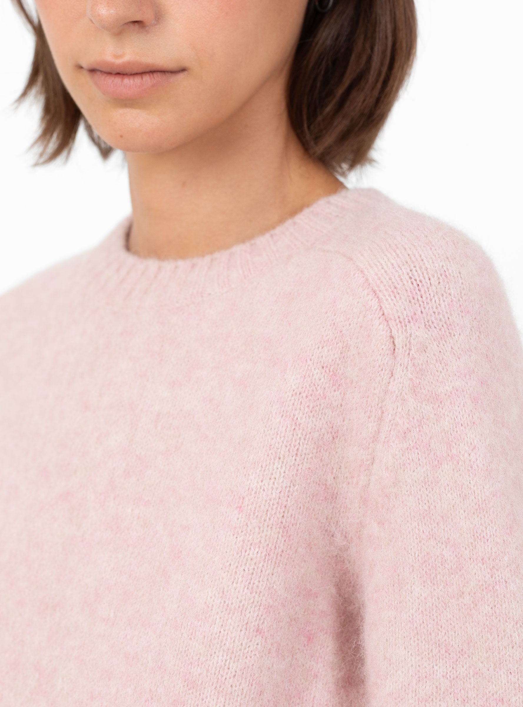 Envie Jumper Pale Pink Pale Pink SOEUR (model closeup) at Couverture & The Garbstore