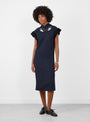 Rayon Silk Twill Dress Black Black TOGA (model front) at Couverture & The Garbstore