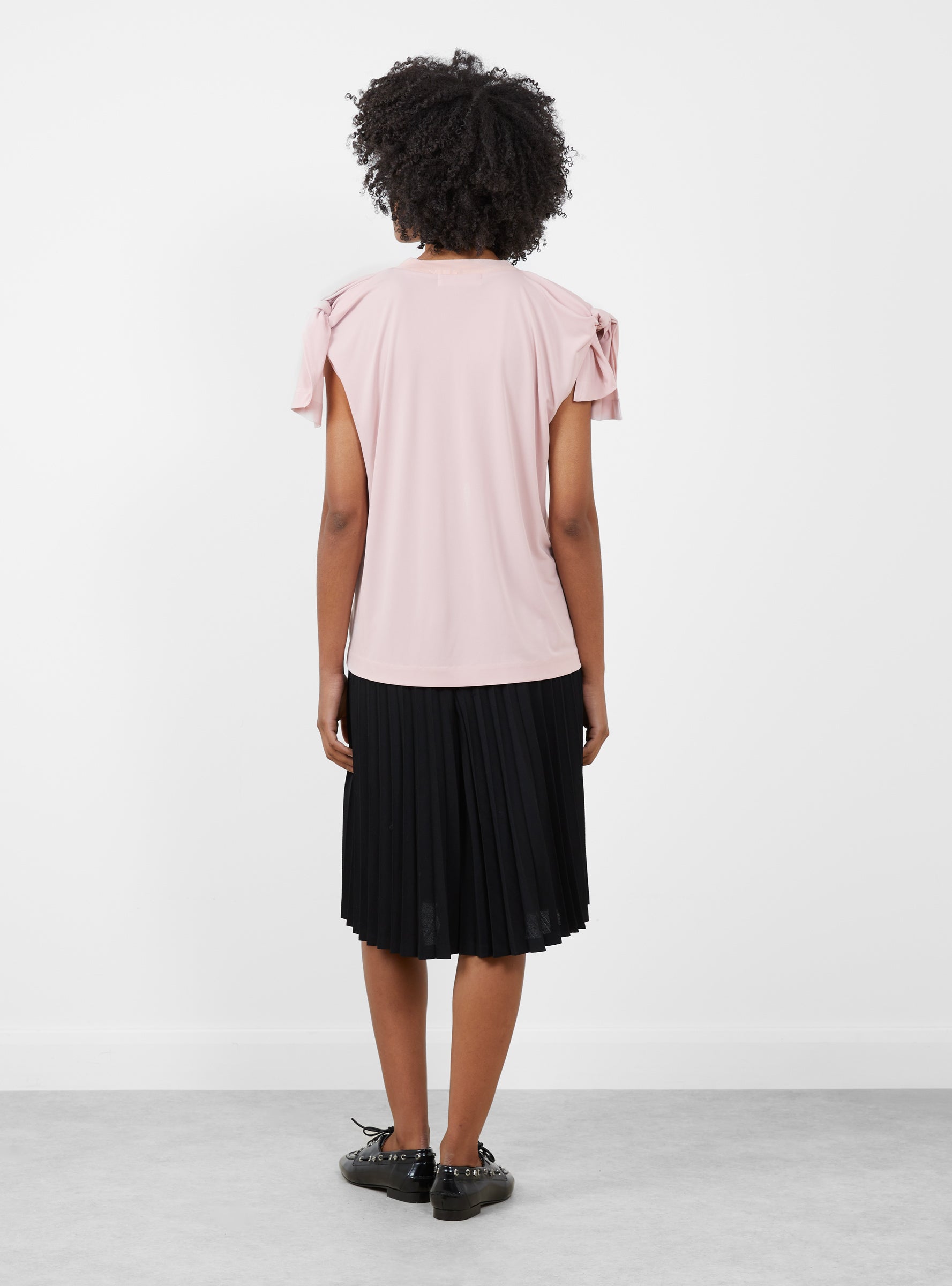 High Twist Smooth Jersey Top Pink Pink TOGA (model back) at Couverture & The Garbstore