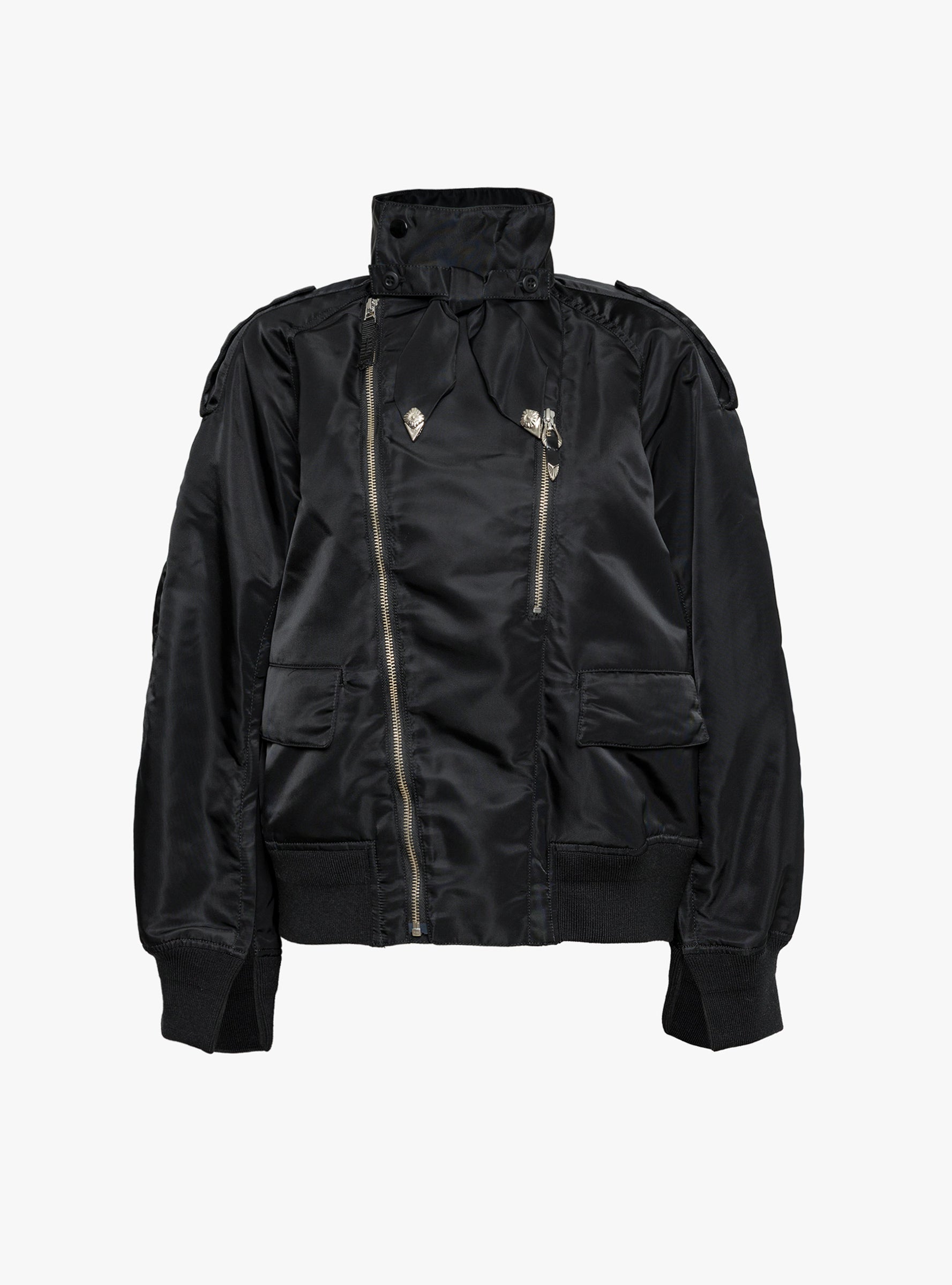 Nylon Twill Blouson Black Black TOGA_Front_View at Couverture & The Garbstore