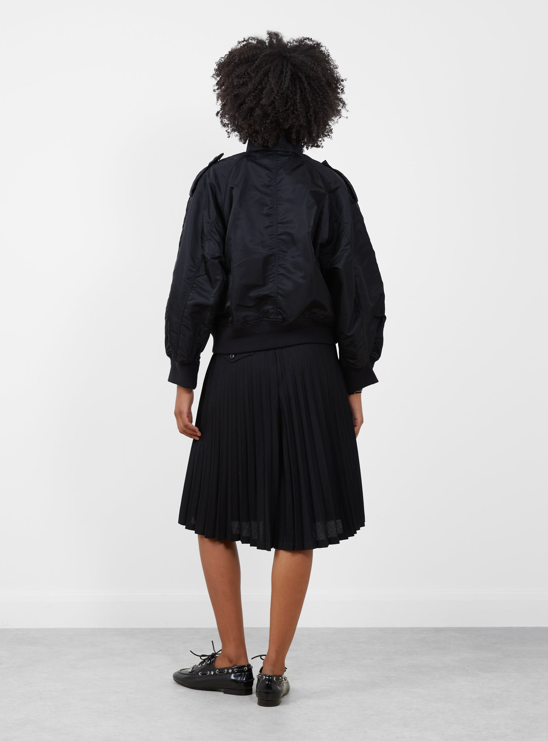 Nylon Twill Blouson Black Black TOGA (model back) at Couverture & The Garbstore