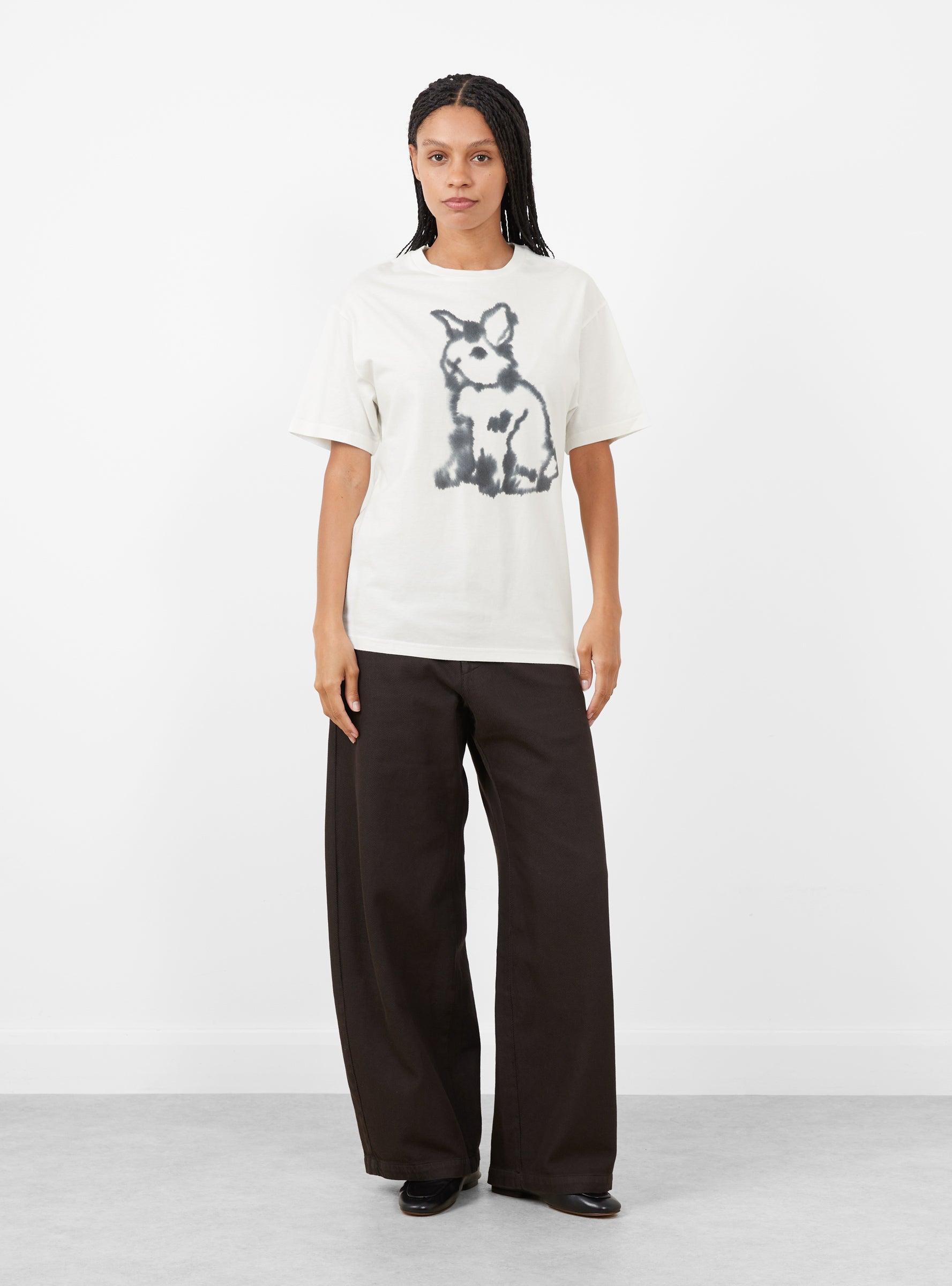 Rabbit_Wolf_T-Shirt_Off_White_Off_White_WILD_ANIMALS_Model_front at Couverture & The Garbstore