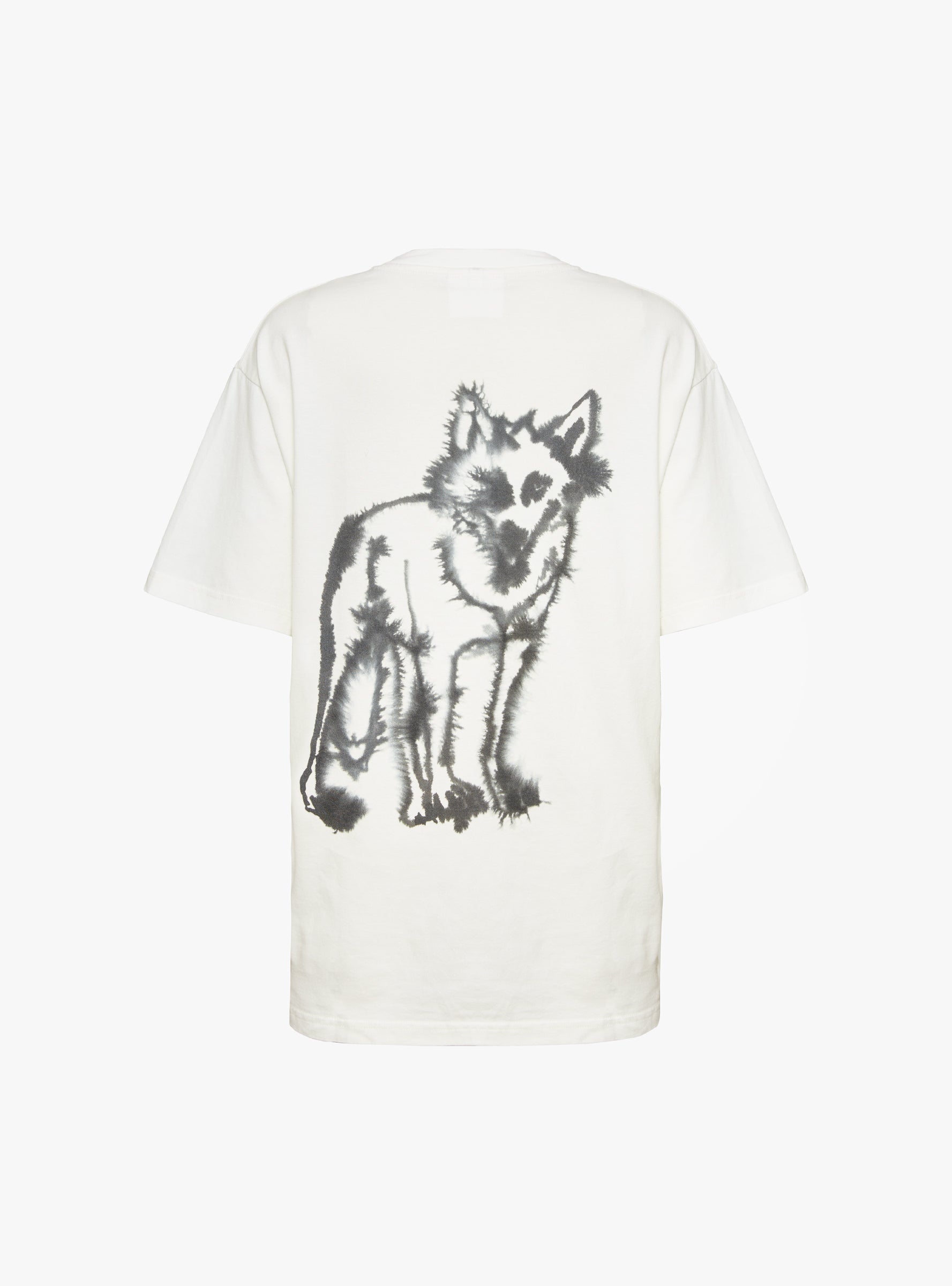Rabbit Wolf T-Shirt Off White Off White WILD ANIMALS (gjost back) at Couverture & The Garbstore