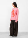 Cheetah_Long_Sleeve_T-Shirt_Pink_Pink_WILD_ANIMALS_model_side at Couverture & The Garbstore