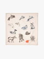 Colouring Book Bandana Multi Mutli WILD ANIMALS (top view) at Couverture & The Garbstore