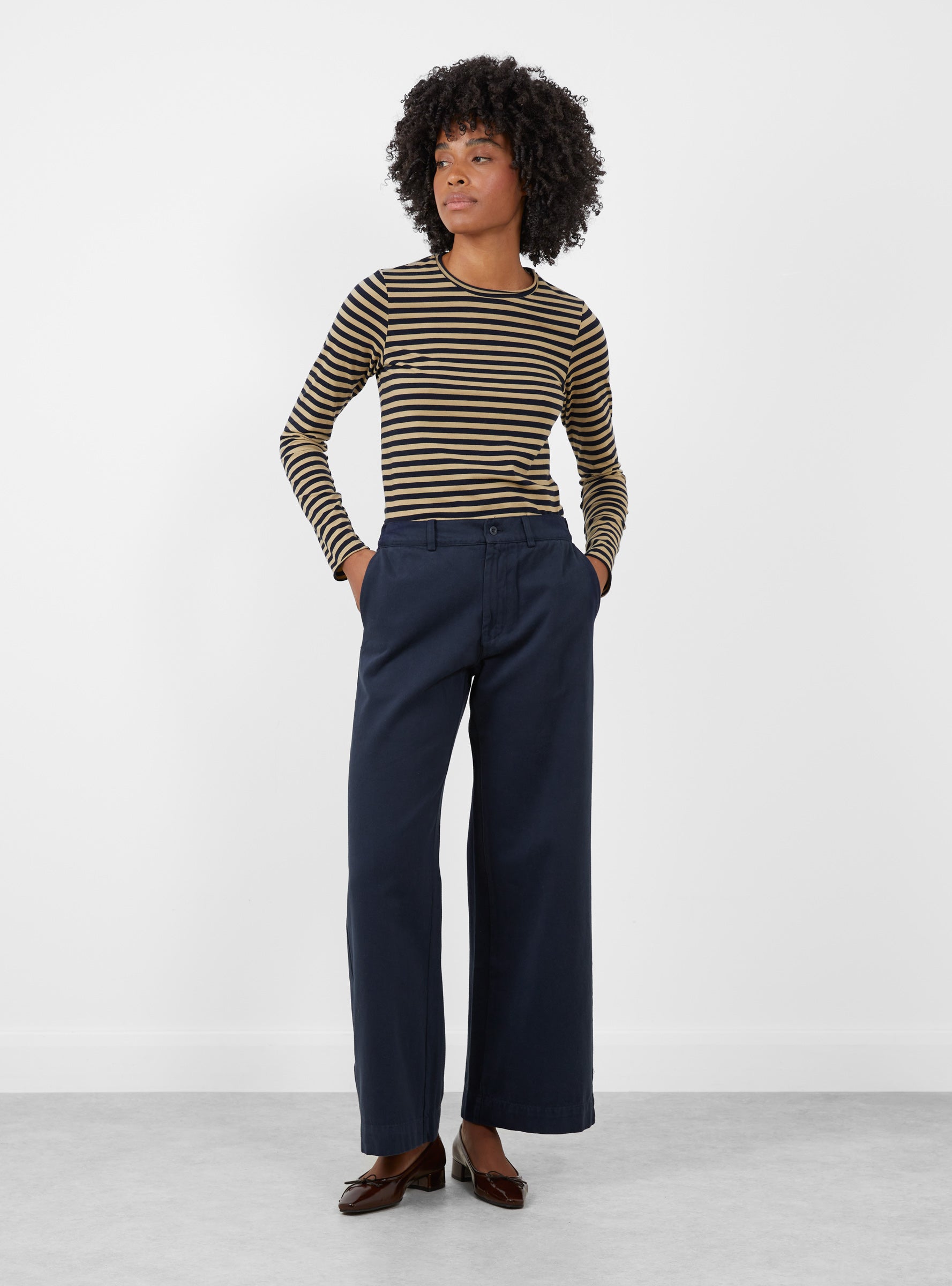 Panta Pandora Trousers Atlantic Atlantic LABO ART (model front) at Couverture & The Garbstore