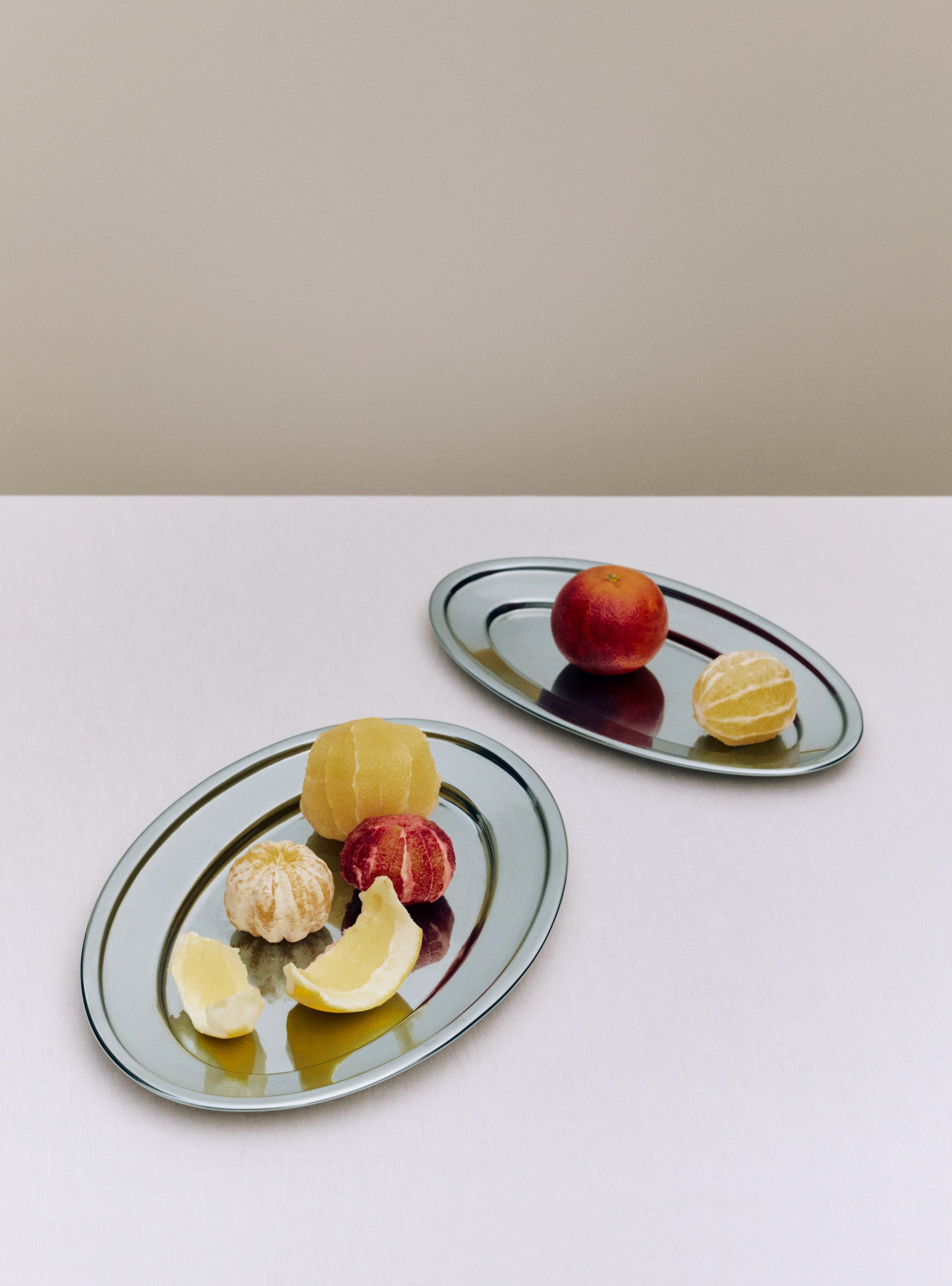 Essential Steel Oval Dish-Medium stainless steel HAY_Lifestyle_Groupshot at Couverture & The Garbstore