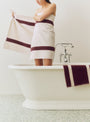 Stripe Bath Towel Burgundy Burgundy HAY_Lifestyle at Couverture & The Garbstore