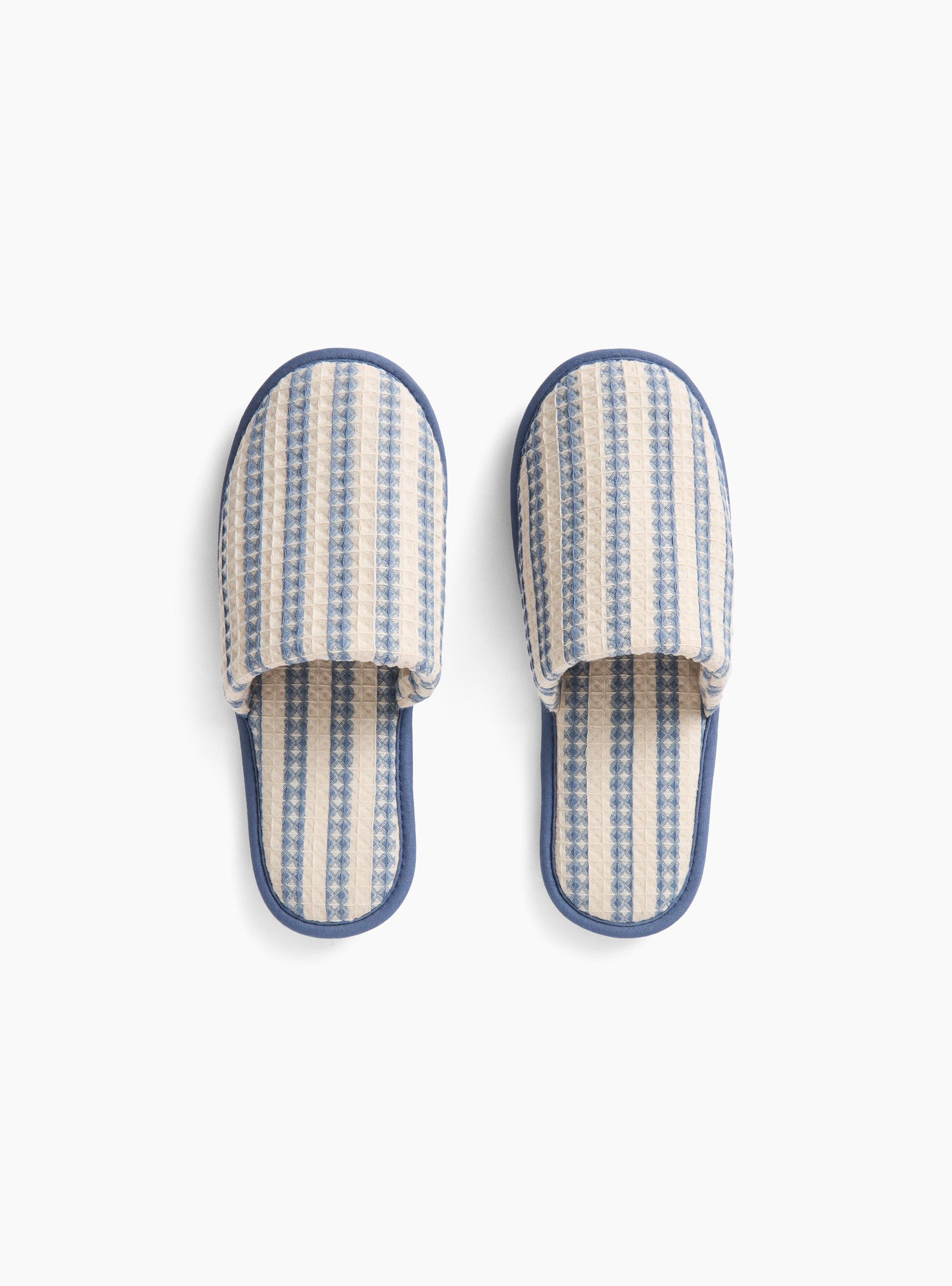 Waffle Slippers-Stripe dusty blue Dusty Blue HAY_Top_View at Couverture & The Garbstore