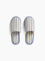Waffle Slippers-Stripe dusty blue Dusty Blue HAY_Top_View at Couverture & The Garbstore