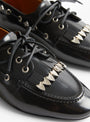 Fringed Leather Loafer Black Black TOGA (fringe detail) at Couverture & The Garbstore