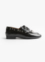 Fringed Leather Loafer Black Black TOGA (side) at Couverture & The Garbstore